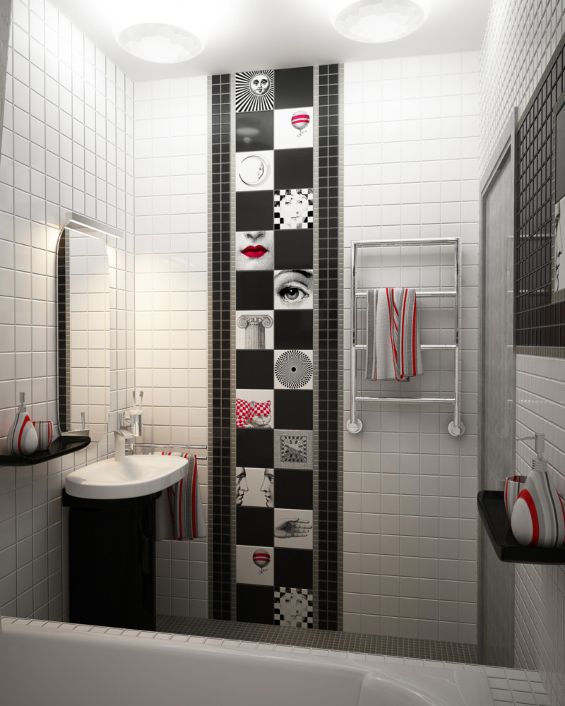 Самодостаточный дизайн отличает также санузлы и ванную комнату, оформленную рисунками знаменитого Пьеро Форназетти.